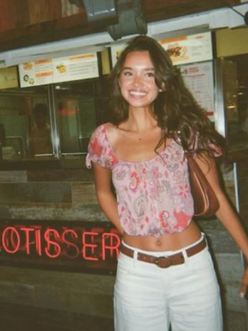 UO Urban Outfitters Paisley Pink Bubble Crop Top XS